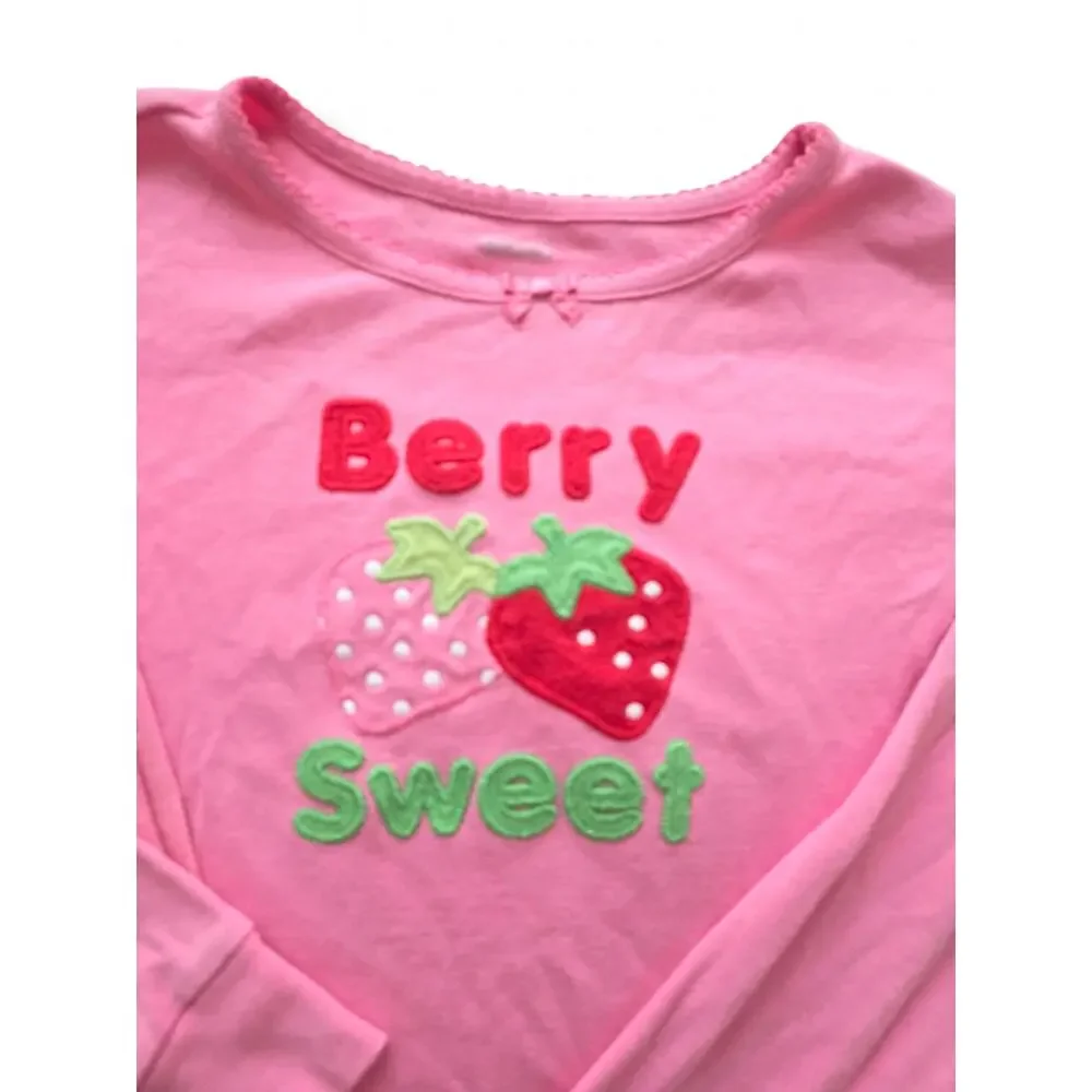 Gymboree Girls Size 12 Pink Berry Sweet Strawberry 2 Piece Snug Fit Pajama Set